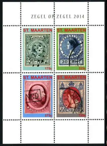 Sint Maarten 2014 Briefmarken auf Briefmarken Stamps on Stamps Königinnen MNH