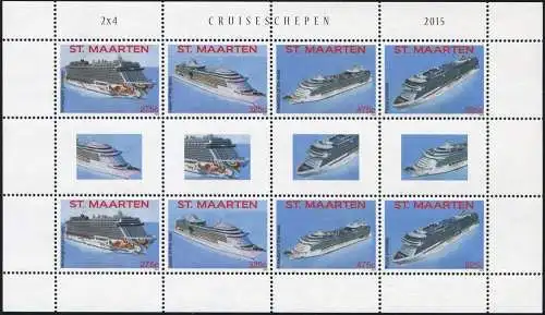 St. Maarten 2015 Schiffe Ships Navi Bateaux Kreuzfahrtschiffe Ocean Liners MNH