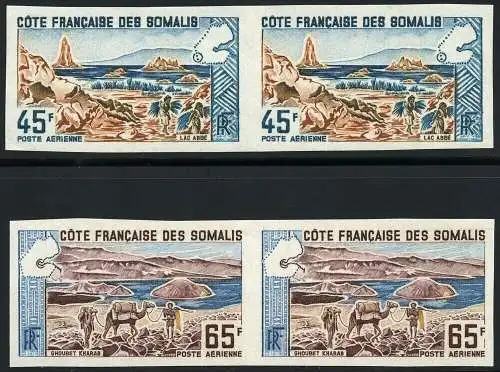 Frz. Somaliküste 1965 See Vulkan Berge 366 + 369 U Ungezähnt Paare MNH