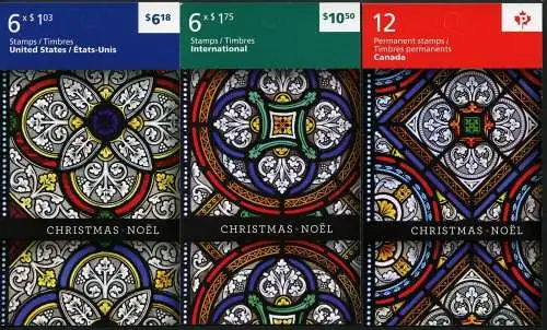 Kanada Canada 2011 Kirchenfenster Weihnachten Glasmalerei 2771-2773 MH + FB MNH