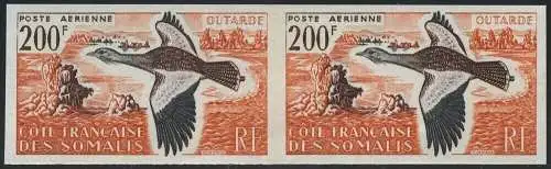 Frz. Somaliküste 1960 Trappe Vogel See Bird Lake 333 U Ungezähnt Paar MNH