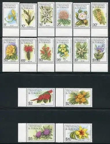 Trinidad & Tobago 1983 Blumen Flowers Blüten Blossoms Freimarken 479-494 I MNH