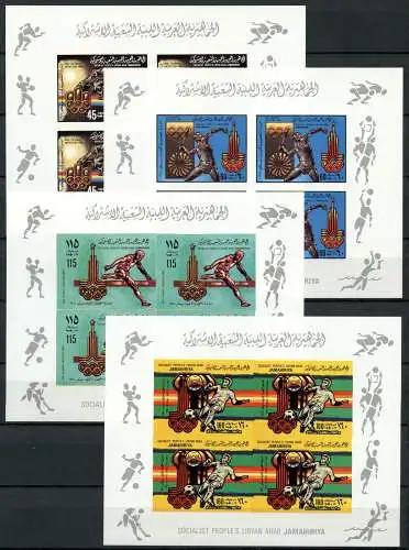 47 / Libyen Libya 1979 Olympiade Olympics 767-770 II B Kleinbögen Imperf MNH