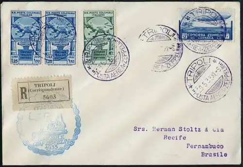 Zeppelin Cyrenaica Libyen 1933 Italienfahrt 12L Tripoli 2. SAF Si 212 L/1455