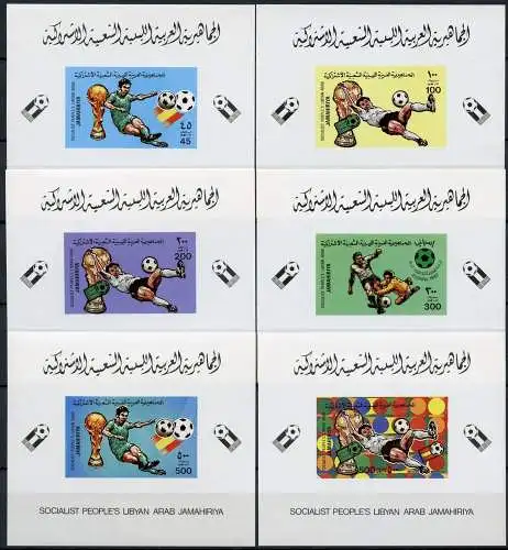 48/Libyen Libya 1982 Fußball WM Soccer World Cup 990-995 B Imperf Luxusblocks