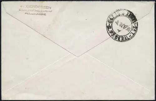 Zeppelin 1936 Dt. Reich 1. SAF LZ 129 Bordpost 31.3.36 Brief Si 403 A / 2399