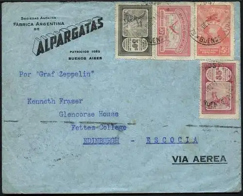 Zeppelin 1931 Argentinien 3. SAF Brief Buenos Aires Schottland Si 135 / 2014