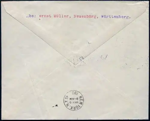 Zeppelin 1936 Dt. Reich 1. NAF LZ 129 Brief Satzfrankatur Si 407 A / 2403
