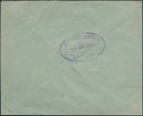 Bolivien Bolivia 1929 Erstflugbrief Inland Early First Flight Cover Oruro / 94