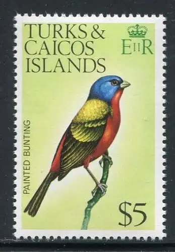 Turks & Caicos 1976 Vogel $5 Freimarke Bird Oiseaux Uccello 363 Postfrisch MNH
