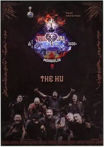 Mongolei 2023 The Hu Musiker Künstler Folk Rock Block Ungezähnt Imperf MNH