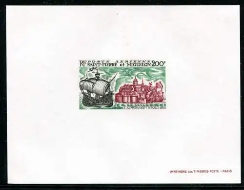 St Pierre und Miquelon SPM 1969 Segelschiff Ship Navi Epreuve Deluxe 441 MNH