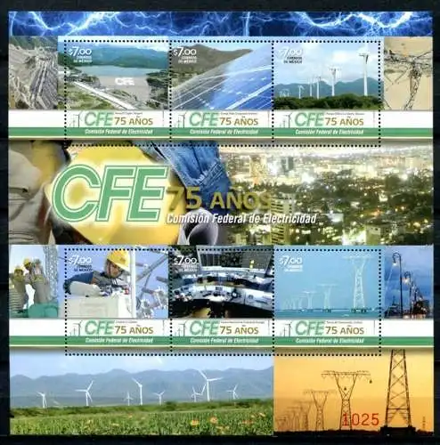 Mexico 2012 Elektrizität Stromversorgung Energiewirtschaft Staudamm Block MNH