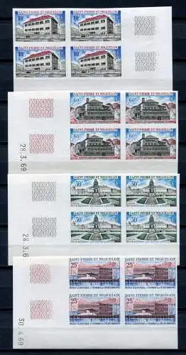 St Pierre & Miquelon SPM 1969 Architektur Blocks/4 437-440 U Imperf ND KW €360