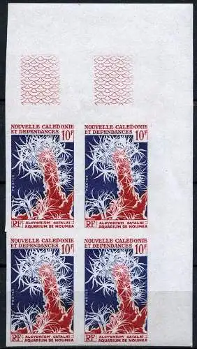 Neukaledonien 1964 Koralle Aquarium 403 U Block/4 Imperf YT 323 ND MNH / 97