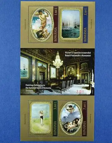 Rumänien Romania 2011 Gemälde Nationalbank Paintings Kunst Art Block 494 MNH