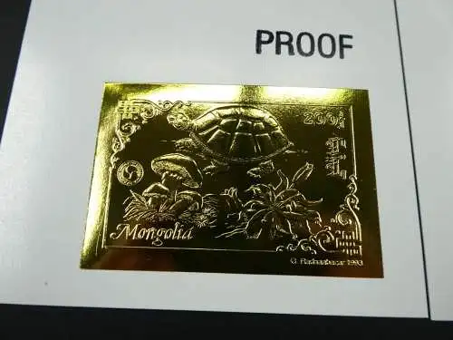 Mongolei Mongolia 1993 Schildkröte Pilz Blumen Block 228-229 Proofs / 65