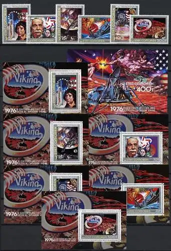 Space Raumfahrt 1976 Comores Komoren USA Mars Flag 305-310 Block 51-57 A / 1042