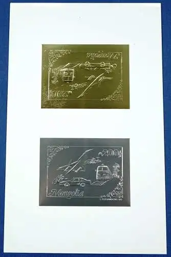 Mongolei Mongolia 1993 Eisenbahn Flugzeug 2435-2436 Block Probedruck MNH / 40