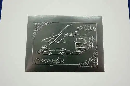 Mongolei Mongolia 1993 Eisenbahn Flugzeug 2435-2436 Block Probedruck MNH / 40