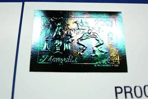 Mongolei Mongolia 1993 Olympiade Olympics Block 208-09 Rejected Foil Proofs / 45