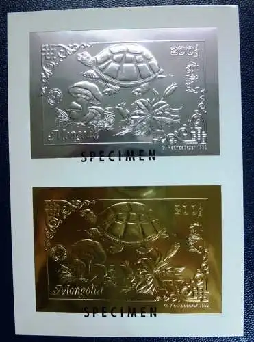 Mongolei Mongolia 1993 Schildkröte Pilz Blumen 2477-78 Block Proof Specimen / 28