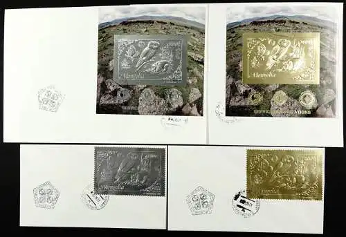 Mongolei Mongolia 1993 Eule Panda Gold Silber 2475-76 Block 226-227 FDC / 33