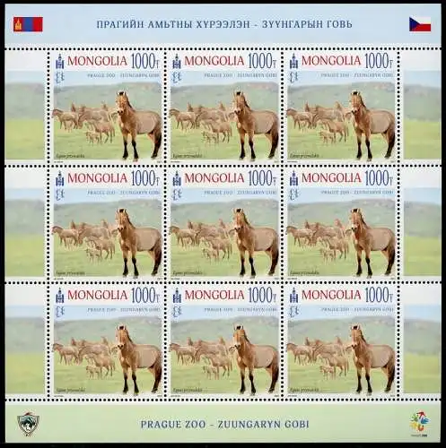Mongolei 2021 Pferde Prager Zoo Zuungaryn Gobi Horses Prague Kleinbogen MNH