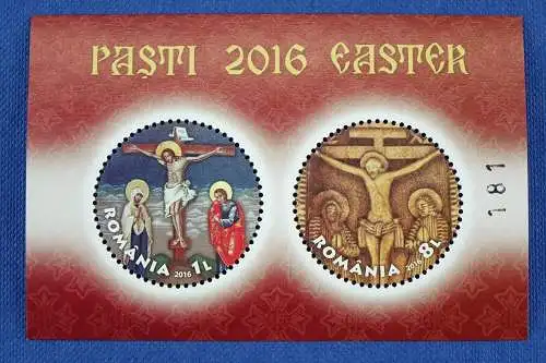 Rumänien Romania 2016 Ostern Easter Gemälde Block 661 + Silberreplik Auflage 421