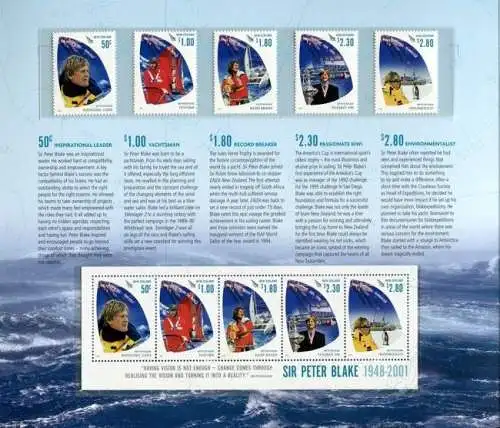 Neuseeland New Zealand 2009 Sir Peter Blake Umweltschutz Block 251 Folder MNH