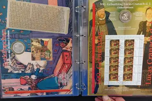 Deutschland Numisblätter 1/2005 - 5/2024 komplett in 8 Alben der Deutschen Post