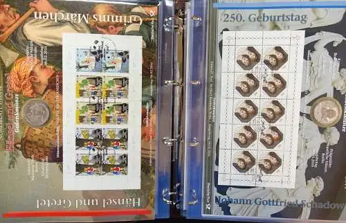 Deutschland Numisblätter 1/2005 - 5/2024 komplett in 8 Alben der Deutschen Post