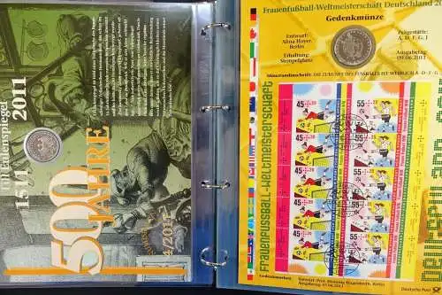 Deutschland Numisblätter 1/2005 - 5/2024 komplett in 8 Alben der Deutschen Post