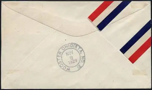 Zeppelin 1929 USA ZRS-4 Ring Laying Akron nach Wooster Gedenkumschlag / 2274