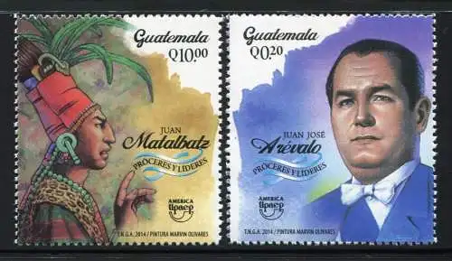 Guatemala 2014 UPAEP Persönlichkeiten Arqueto Juan Matalbatz Maya 1613-1614 MNH