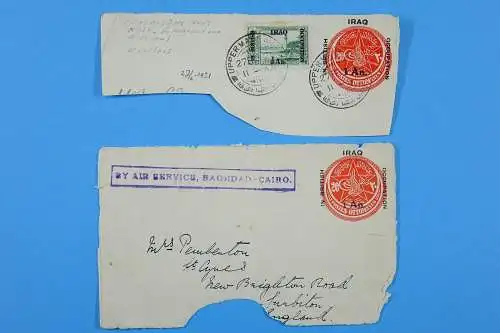 Irak Iraq 1920's Posten Luftpost-Briefe aus, nach oder via Bagdad Basra Airmail