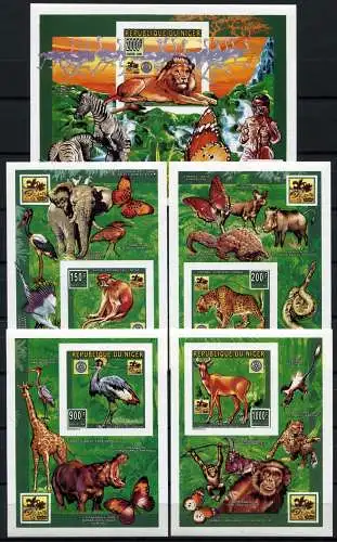 Schmetterlinge 1996 Niger Pfadfinder Tiere Block 85 + Blocksatz Ungezähnt /170