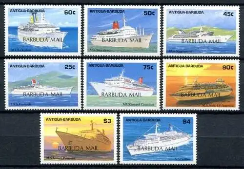 Barbuda 1989 Schiffe Ships Bateaux Navi Passagierschiff 1143-1150 Postfrisch MNH