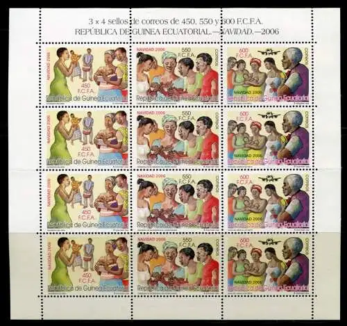 Äquatorialguinea 2006 Weihnachten Christmas 2004-06 Kleinbogen MNH