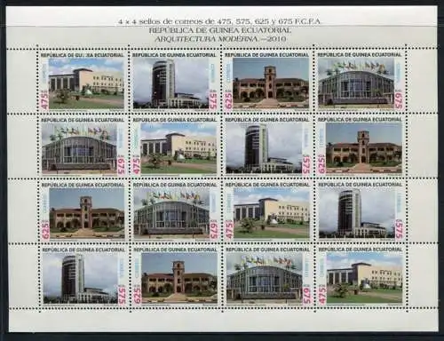 Äquatorialguinea 2010 Moderne Architektur Architecture Kleinbogen Postfrisch MNH