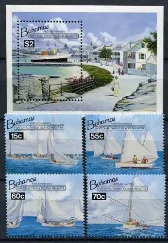 Bahamas 1994 Segelschiffe Regatta Sailing Ships 834-837 Block 73 MNH