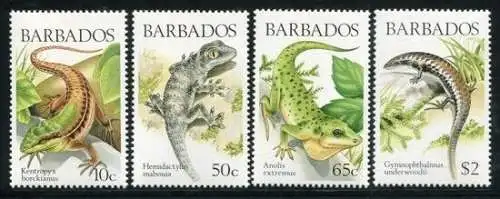 Barbados 1988 Echsen Lizards Reptilien Reptiles 697-700 Postfrisch MNH