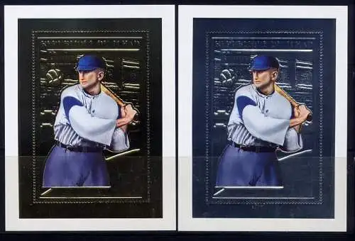 Tschad 2002 Baseball Sport Sports Silber Gold Block 357-358 Postfrisch MNH