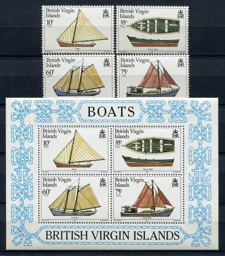Jungferninseln Virgin Isl. 1984 Schiffe Boote Boats Ships 490-493 Block 22 MNH