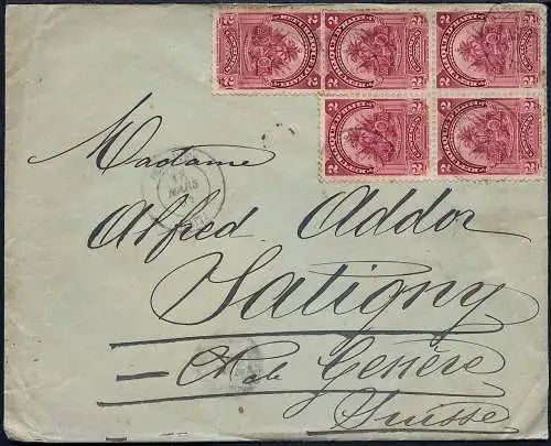 Haiti 1901 Brief aus Gonaives Schiffspost via New York nach Satigny Schweiz / 40