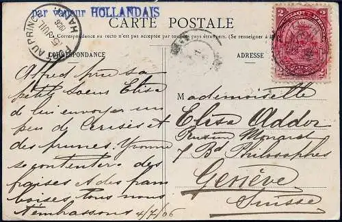 Haiti 1906 AK Port au Prince Schiffspost via New York nach Genf Schweiz / 41
