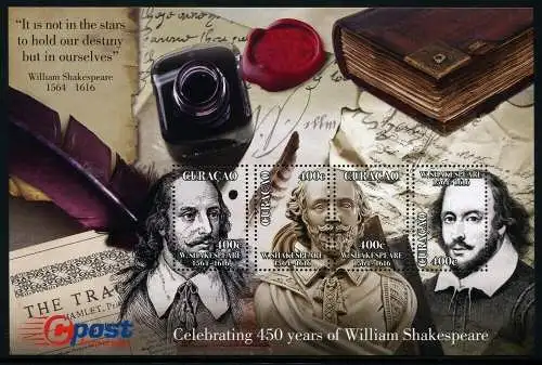 Curacao 2014 Shakespeare Literatur Schriftsteller Kunst Postfrisch MNH