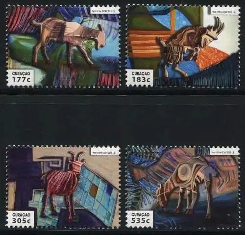 Curacao 2015 Jahr der Ziege Chines. Neujahr Year of the Goat Ram Zodiac MNH