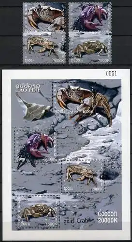 Laos Lao 2007 Krabben Crabs Krustentiere 2023-2206 Block 203 Postfrisch MNH