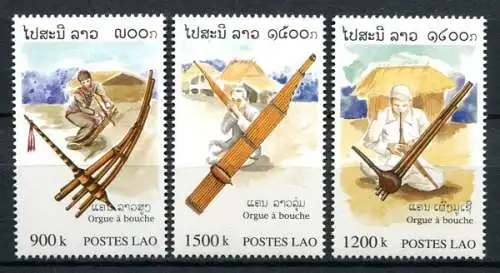 Laos Lao 1998 Mundorgeln Musik Musikinstrumente Music 1645-1647 Postfrisch MNH